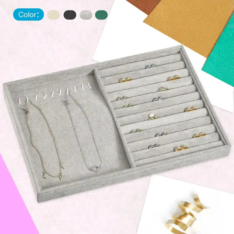 Jewelry Tray, 4 Pack - Stackable Jewelry Display Tray with Lid