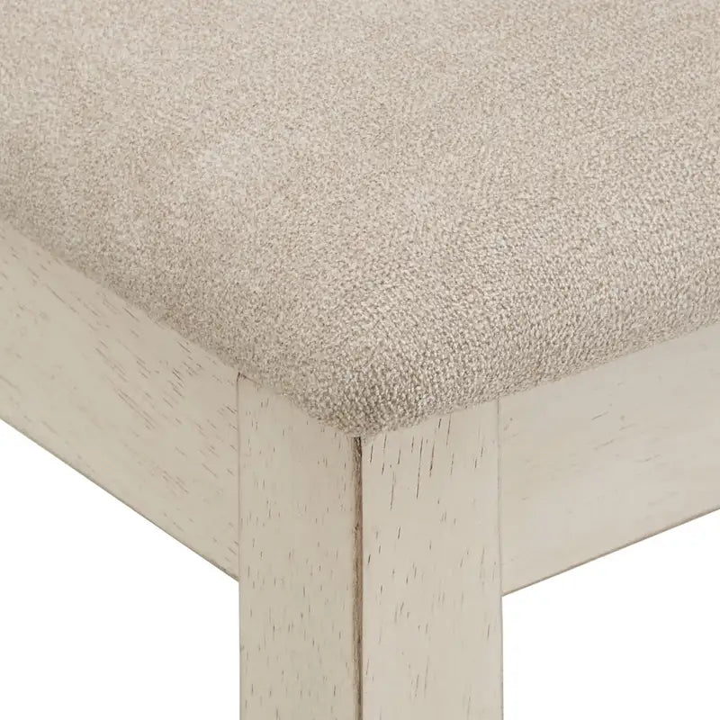 Wood Finish Double Cross Back Sand Fabric Dining Chair Set of 2