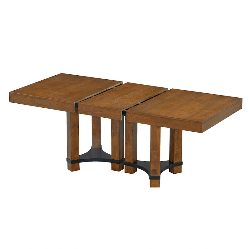 7-Piece Rustic Dining Set with Extendable Table & 6 Chairs