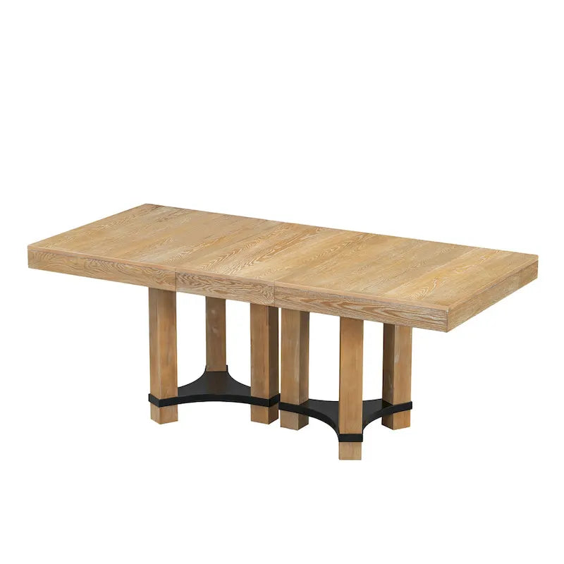 7-Piece Rustic Dining Set with Extendable Table & 6 Chairs