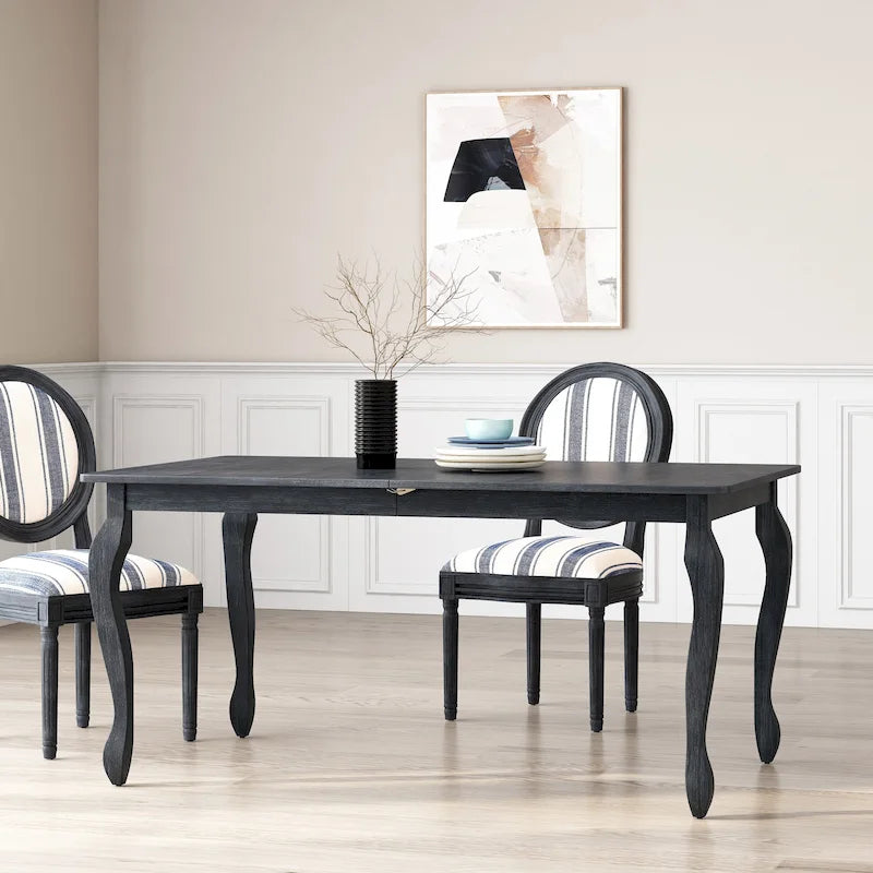 French Country Expandable Dining Table with Butterfly Leaf & Cabriole Legs