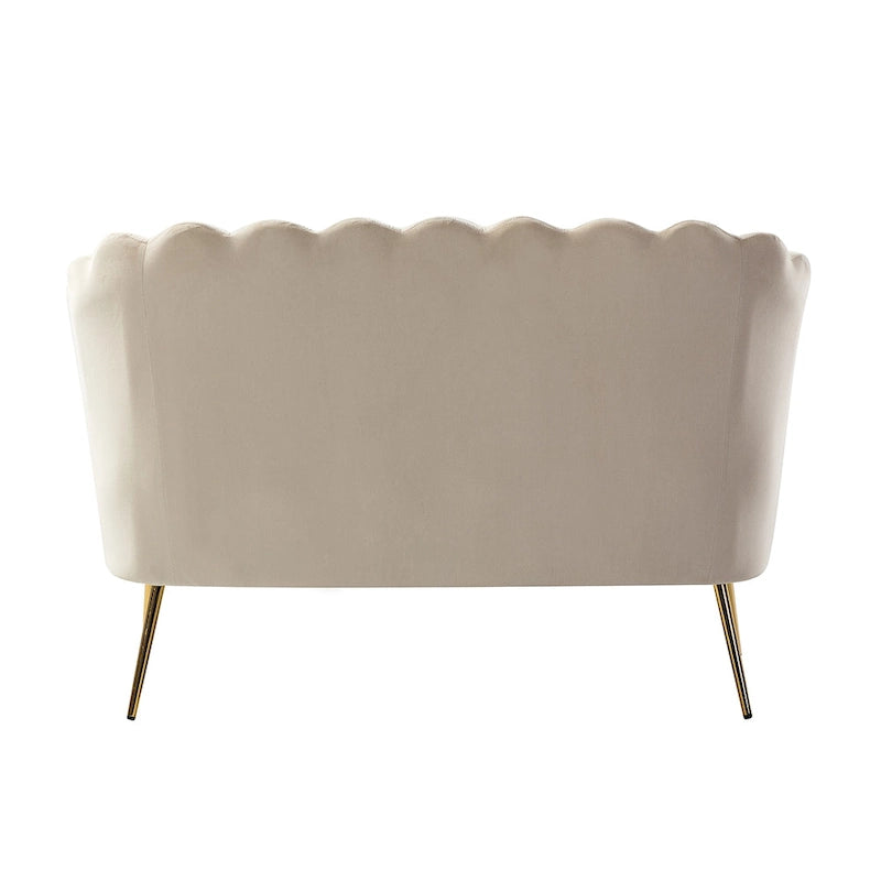 52 in. 3 Piece Living Room Set - Velvet Tufted Loveseat and 2 Chairs