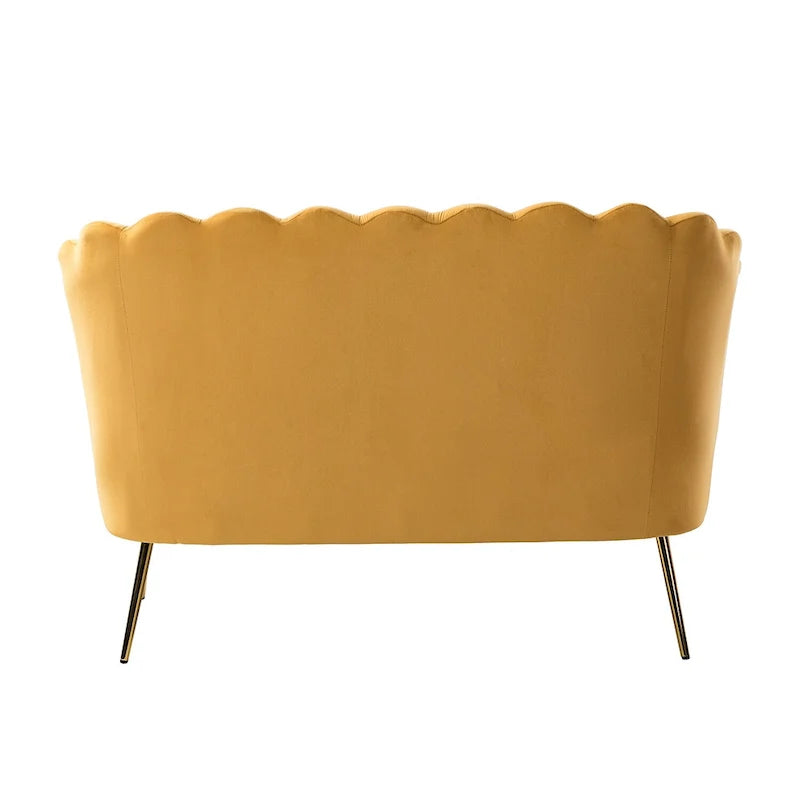 52 in. 3 Piece Living Room Set - Velvet Tufted Loveseat and 2 Chairs
