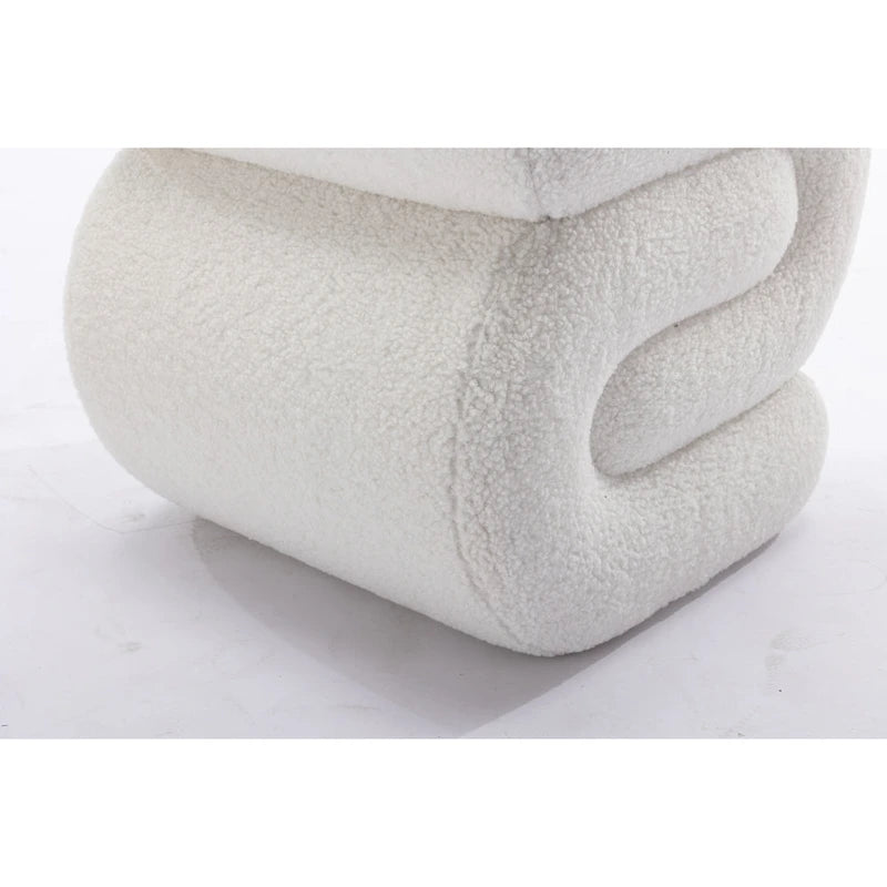 Modern S-shape Fabric Ottoman Makeup Stool Footstool