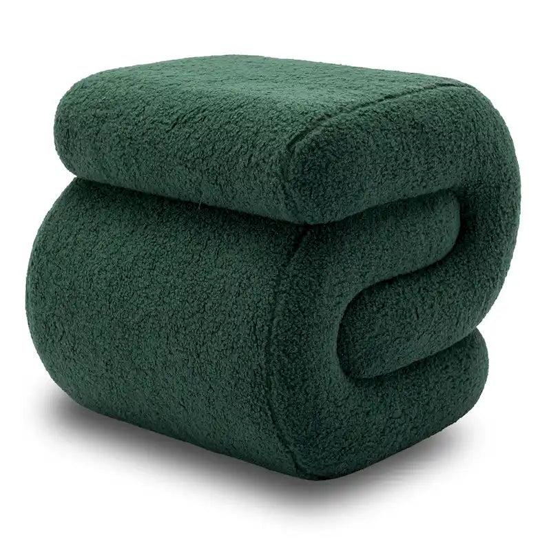 Modern S-shape Fabric Ottoman Makeup Stool Footstool
