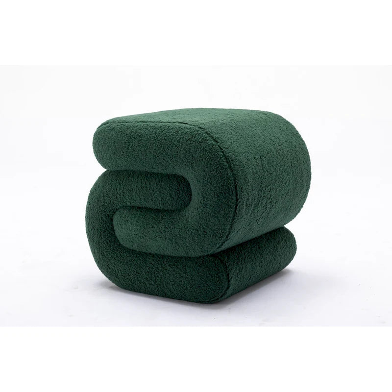 Modern S-shape Fabric Ottoman Makeup Stool Footstool