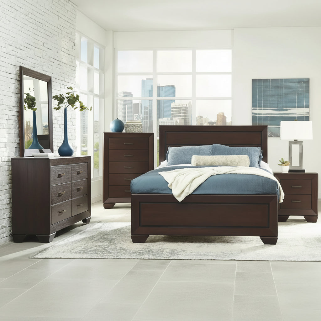 Oatfield Dark Cocoa 2-piece Panel Bedroom Set with Chest