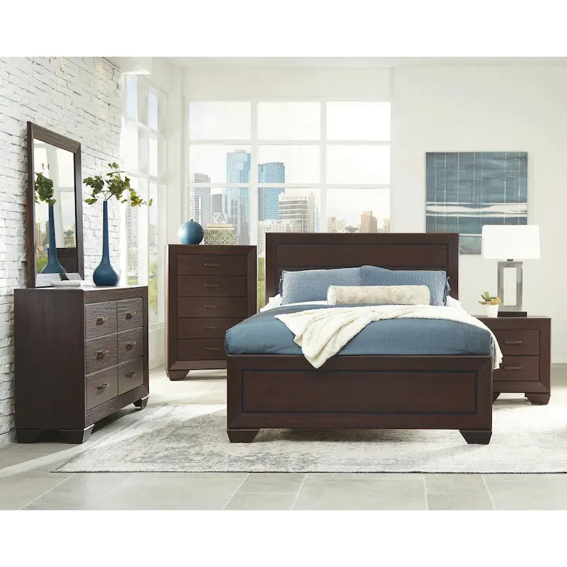 Dark Cocoa 2-Piece Panel Bedroom Set with Chest