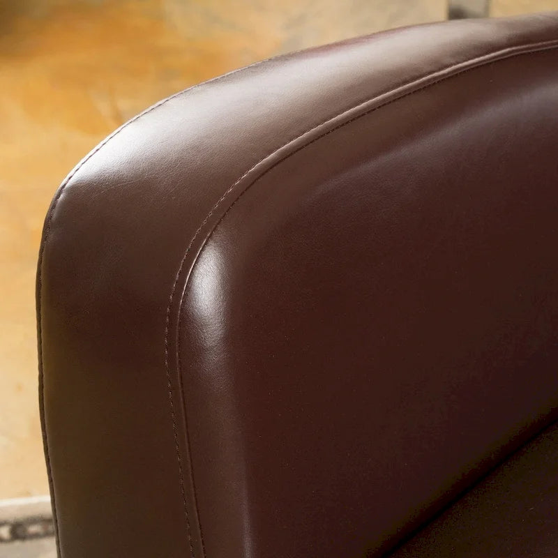 Brown / Orange / Dark Brown Wingback Swivel Club Chair, 1-Seat