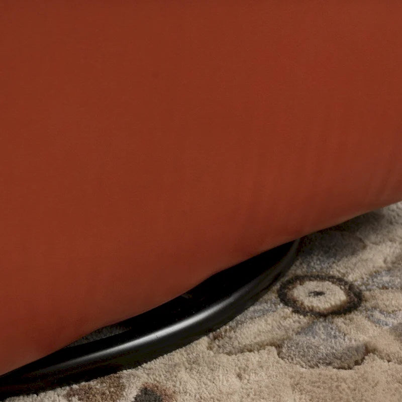 Brown / Orange / Dark Brown Wingback Swivel Club Chair, 1-Seat