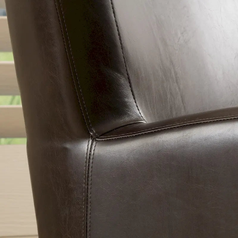 Brown / Orange / Dark Brown Wingback Swivel Club Chair, 1-Seat