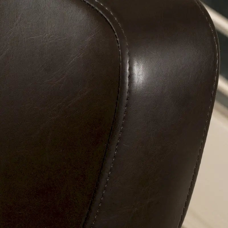 Brown / Orange / Dark Brown Wingback Swivel Club Chair, 1-Seat