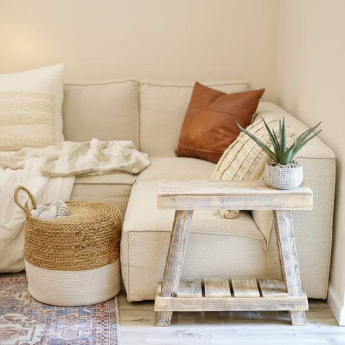 26x8x23 Luxe Aztec A Frame Accent Table (Natural)