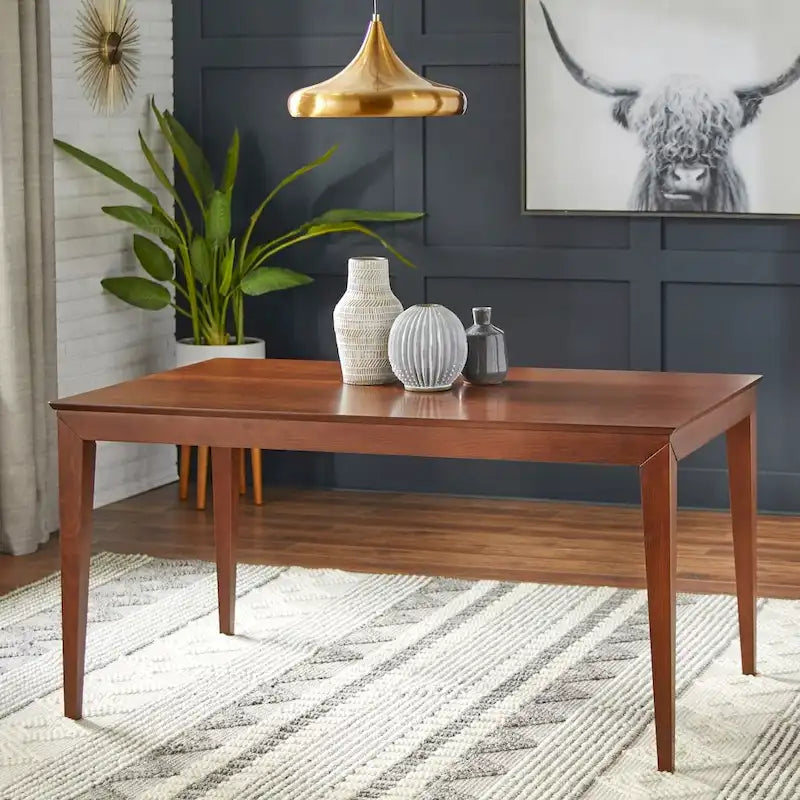 Walnut Rectangle Dining Table, Seats 6, Mid-Century Modern