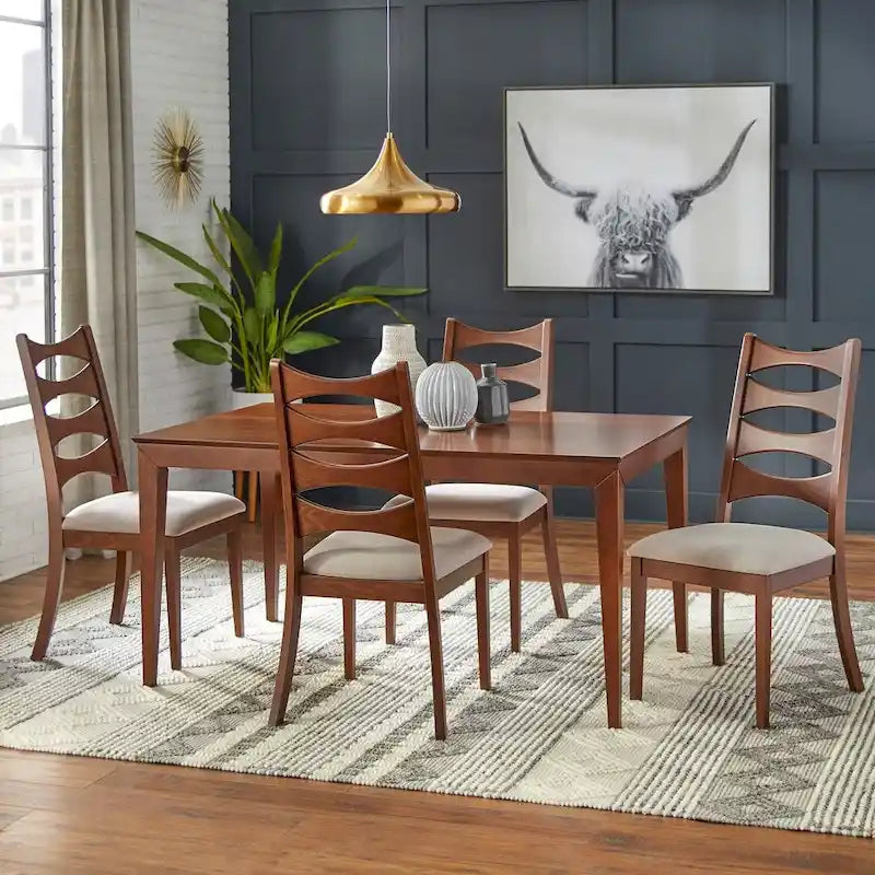 Walnut Rectangle Dining Table, Seats 6, Mid-Century Modern
