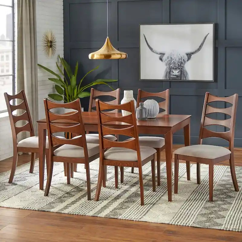 Walnut Rectangle Dining Table, Seats 6, Mid-Century Modern