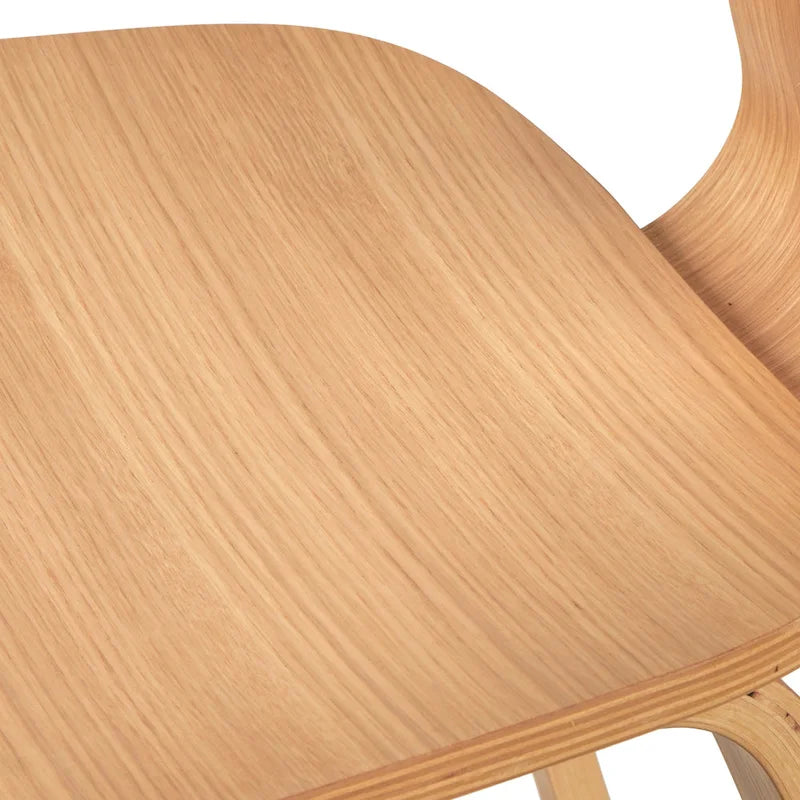 Mid-Century Modern Bentwood Dining Chairs with Boucle Back, Set of 2
