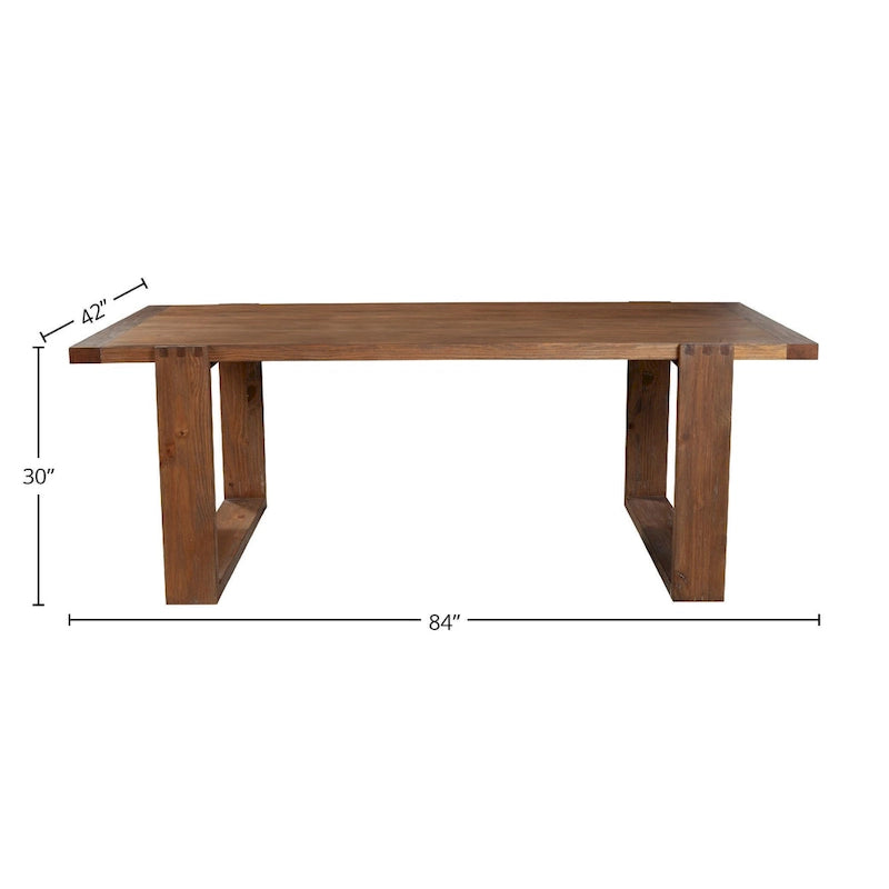 Handcrafted Pine Wood Dining Table in Antique Cappuccino - Seats 4-6