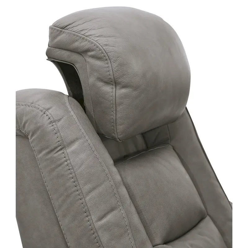 Contemporary Power Recliner with Adjustable Headrest & Wireless Charging - Dove Gray