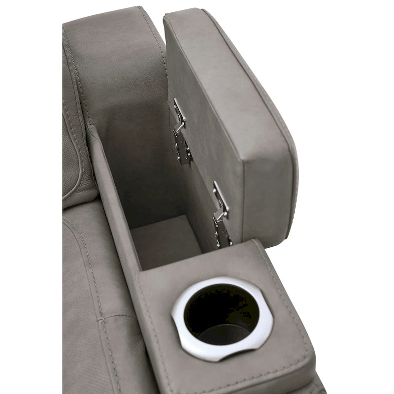 Contemporary Power Recliner with Adjustable Headrest & Wireless Charging - Dove Gray