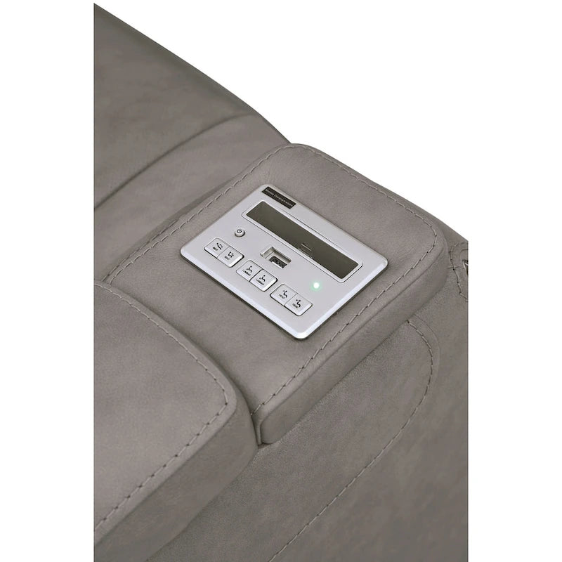 Contemporary Power Recliner with Adjustable Headrest & Wireless Charging - Dove Gray