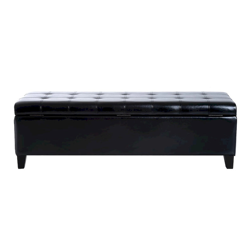 51 Inch PU Leather Tufted Storage Ottoman Bench - 19*50.25*16