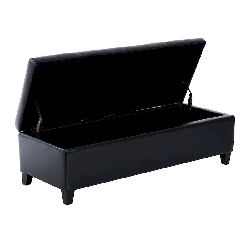 51 Inch PU Leather Tufted Storage Ottoman Bench - 19*50.25*16
