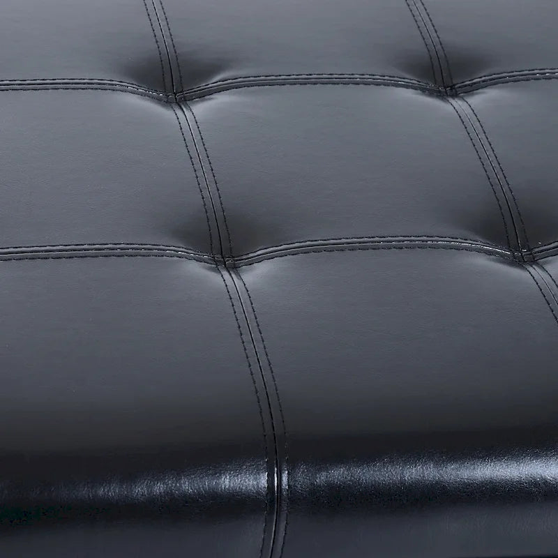 51 Inch PU Leather Tufted Storage Ottoman Bench - 19*50.25*16
