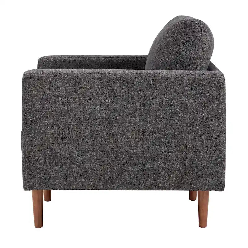 Mid-Century Tapered Leg Armchair with Roll Pillows