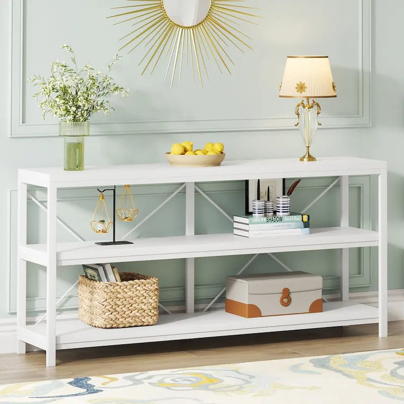 Sofa Console Table, 3 Tiers TV Console Stand, Entryway Table