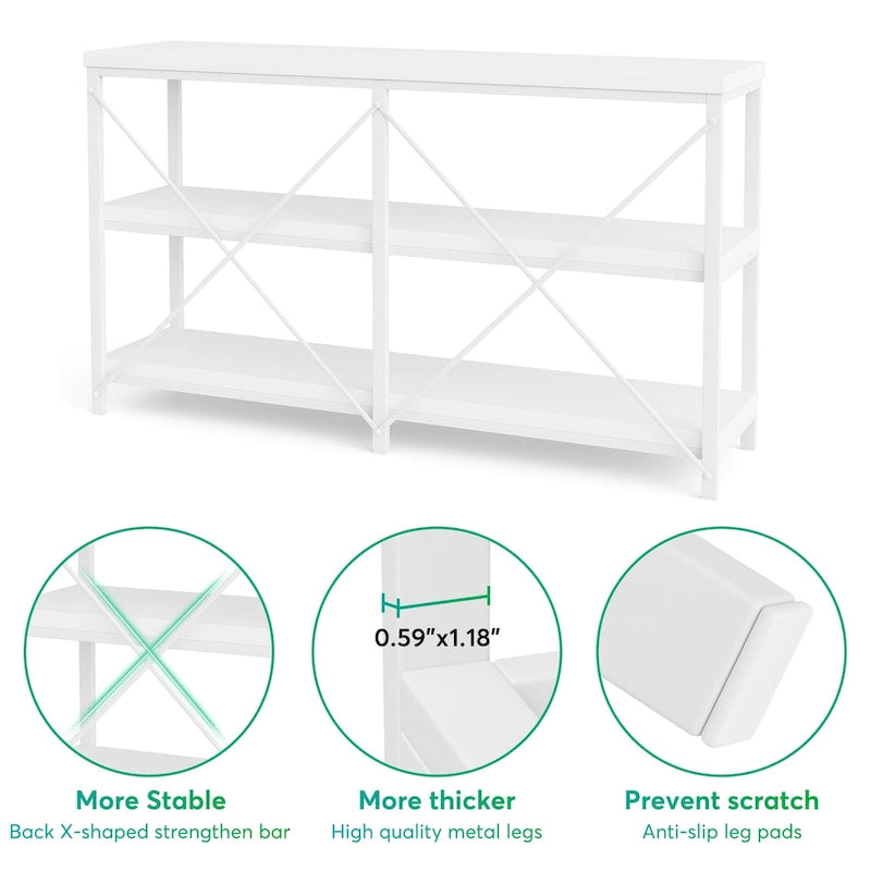 Sofa Console Table, 3 Tiers TV Console Stand, Entryway Table