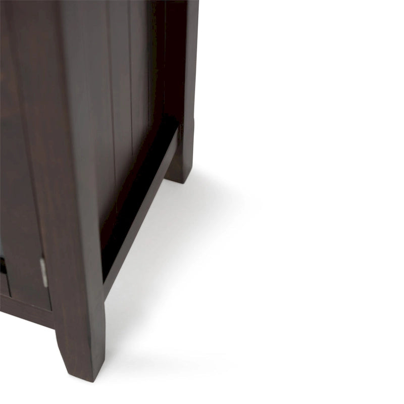 62" Wide Solid Wood Transitional Storage Cabinet with Tempered Glass Doors