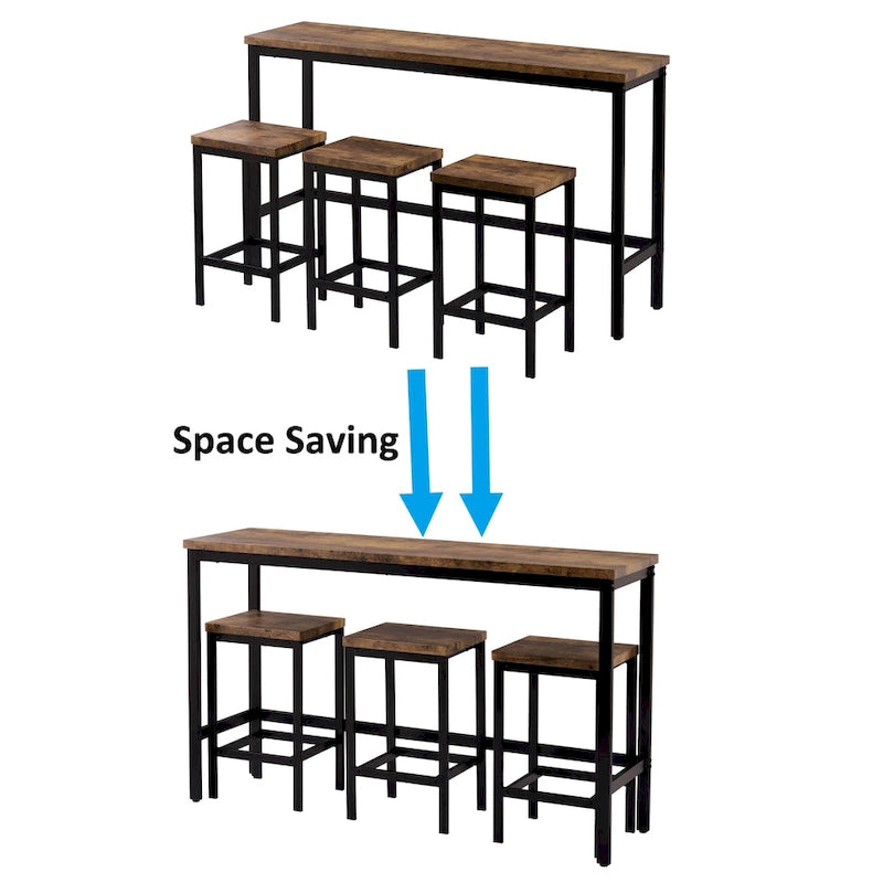 Counter Height Extra Long Dining Table Set