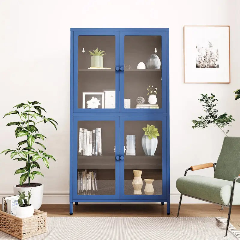 Four Glass Door Storage Cabinet