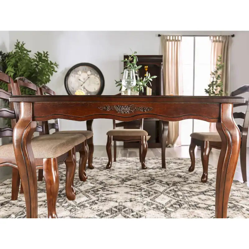 Traditional Dark Walnut Dining Table (60" / 78")