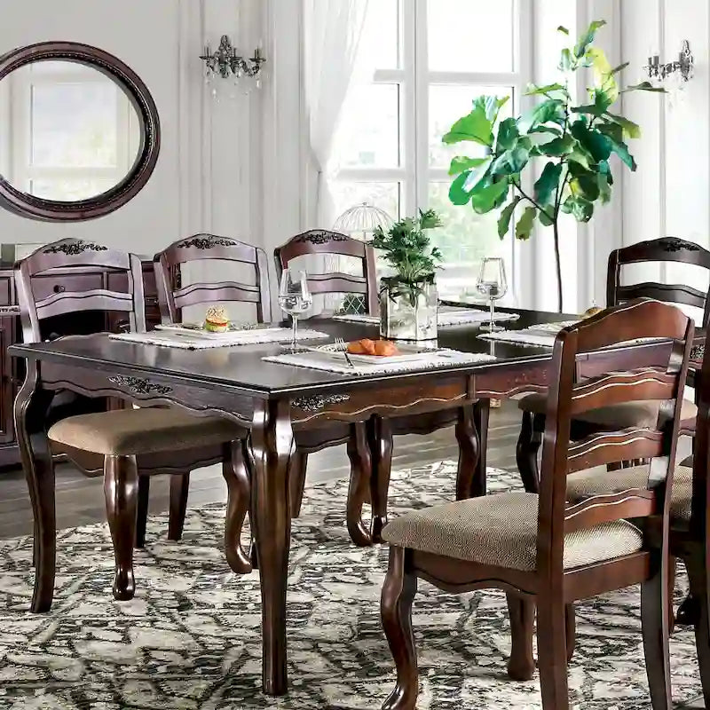 Traditional Dark Walnut Dining Table (60" / 78")