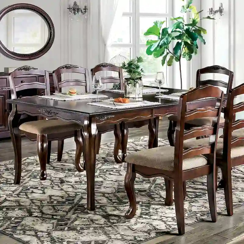 Traditional Dark Walnut Dining Table (60" / 78")
