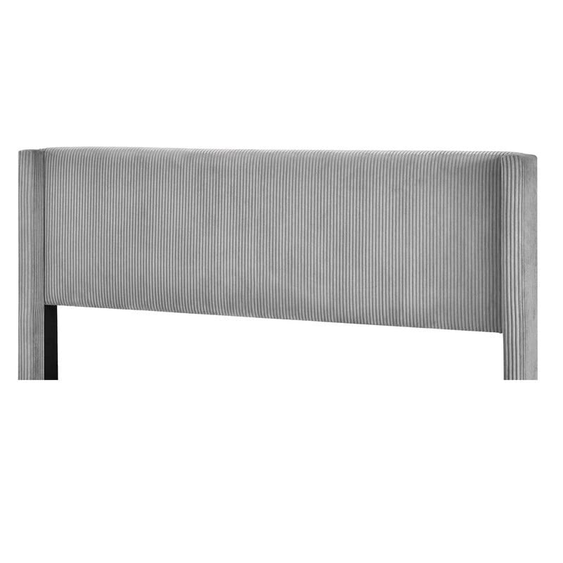 Elegant Upholstered Wood Platform Bed with Upholstered Headboard