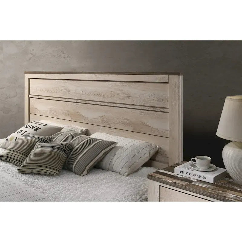 Contemporary White Wash 5-Piece Bedroom Set - Queen