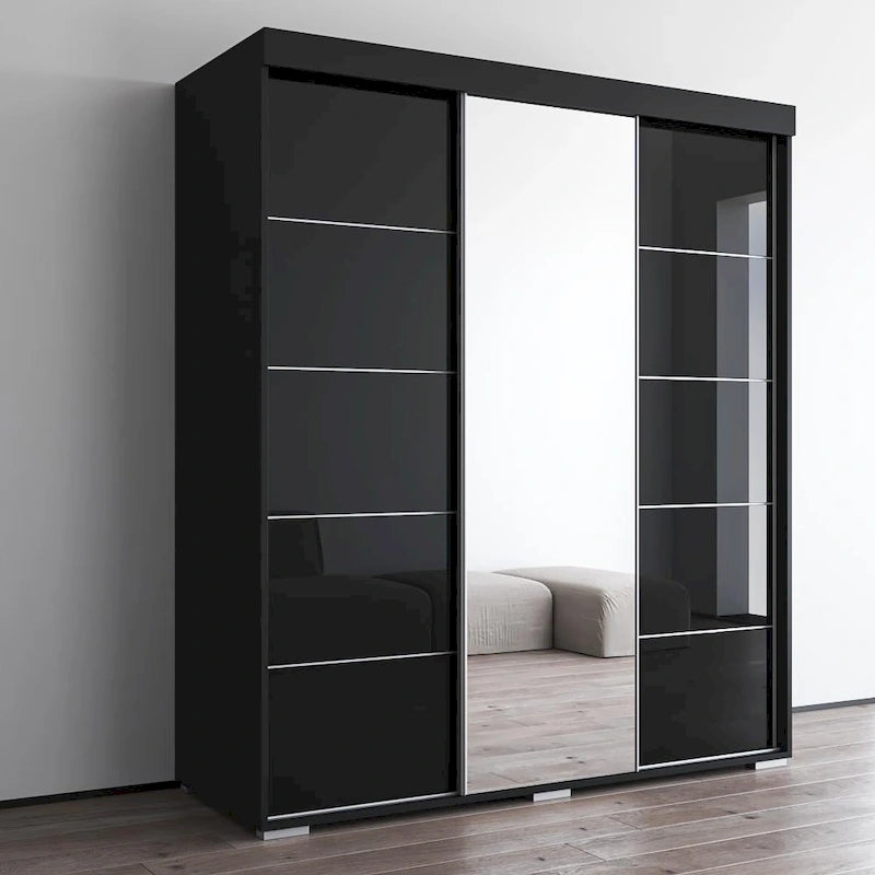 Modern 3-door Wardrobe Armoire with Mirror
