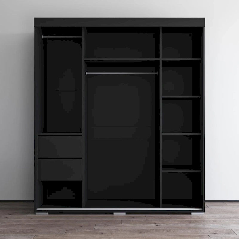 Modern 3-door Wardrobe Armoire with Mirror