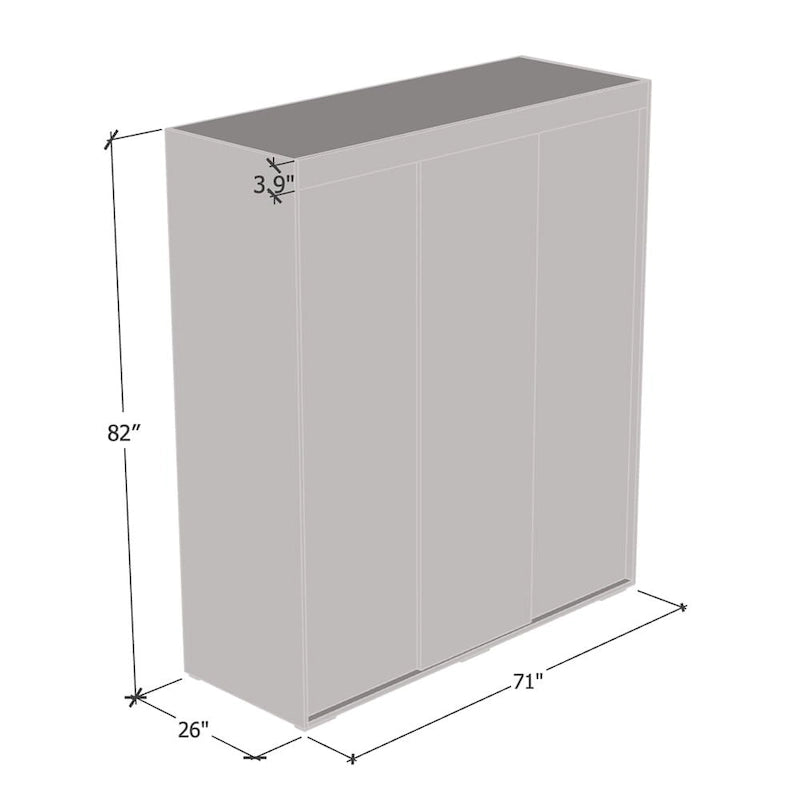 Modern 3-door Wardrobe Armoire with Mirror