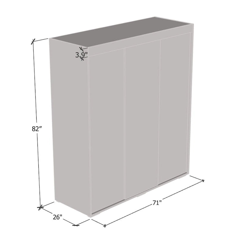 Modern 3-door Wardrobe Armoire with Mirror