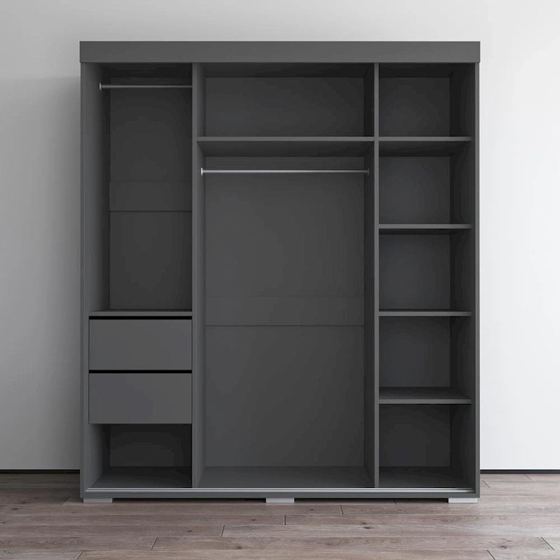 Modern 3-door Wardrobe Armoire with Mirror