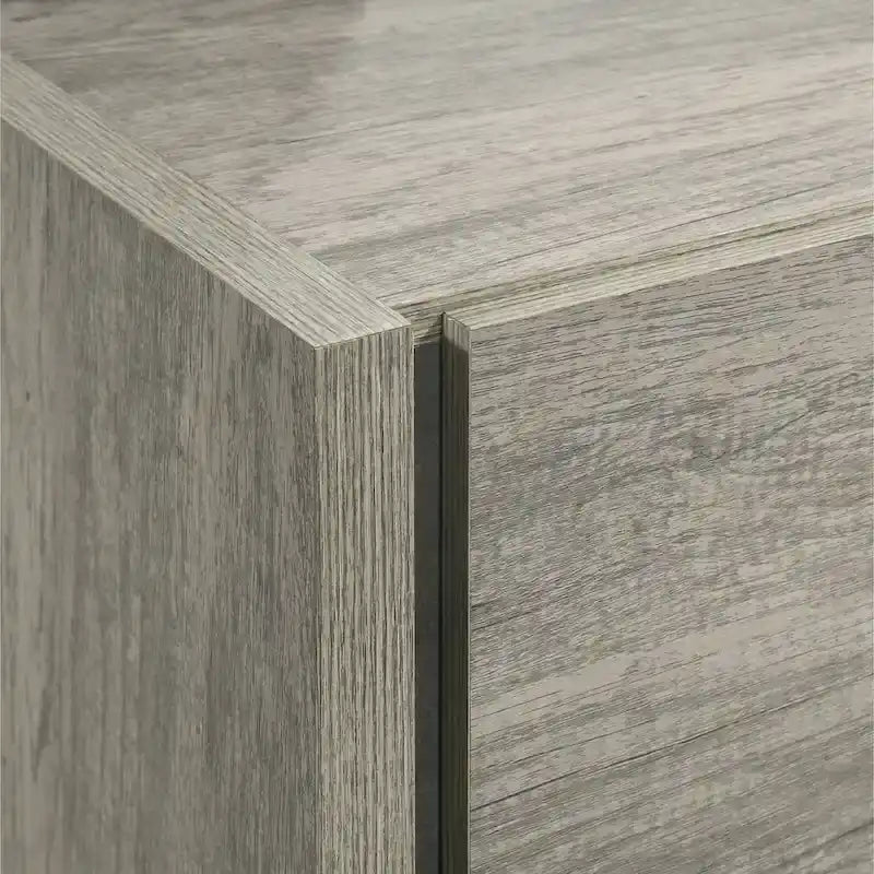 LED Wallbed Bedroom Set with Nightstands, Dresser, Mirror and Chest - Weathered Gray