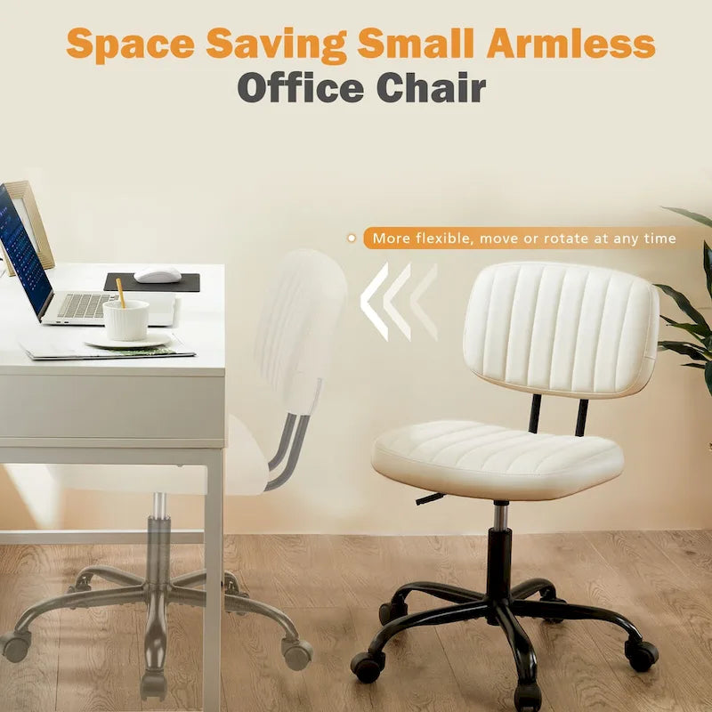 Low Back Task Chair Small Home Office Chair with Wheels
