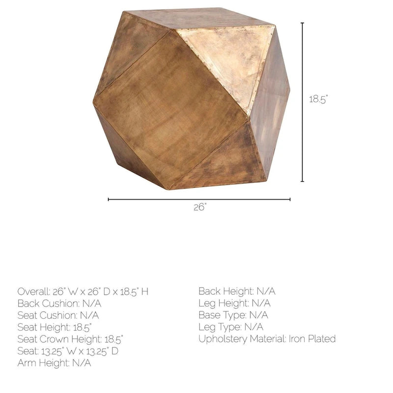 Hexagonal Brass Plated End/Side Table