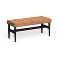 Black & Natural Woven Bench - Coastal Tropical Style
