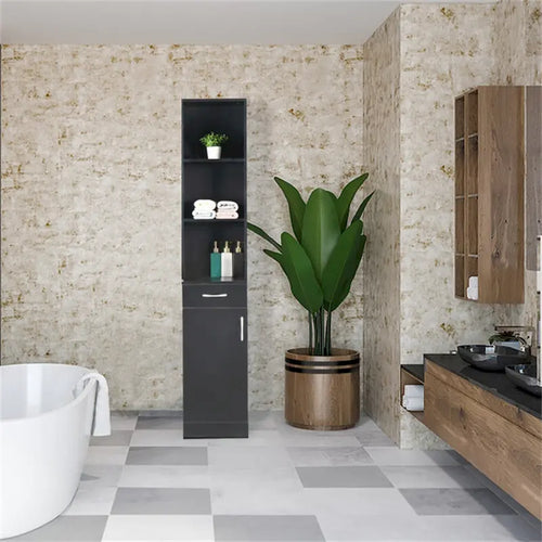 1 Door 1 Drawer 3 Compartments High Cabinet Bathroom