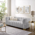 85" Modern Waffle Fabric Sofa - Leisure Comfortable Couch